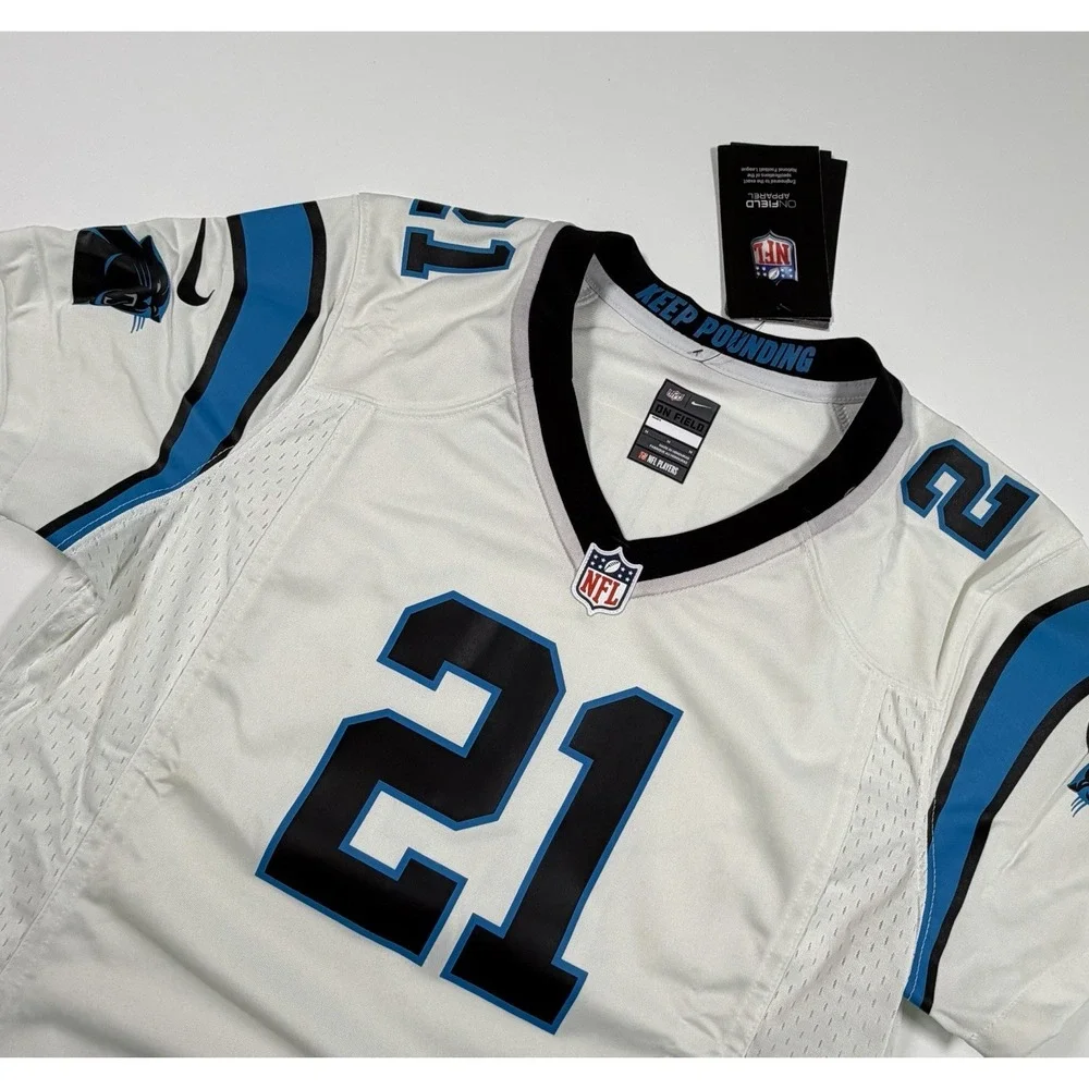 NIKE NFL CAROLINA PANTHERS JEREMY CHINN #21 JERSEY WOMEN'S SIZE MEDIUM WHITE